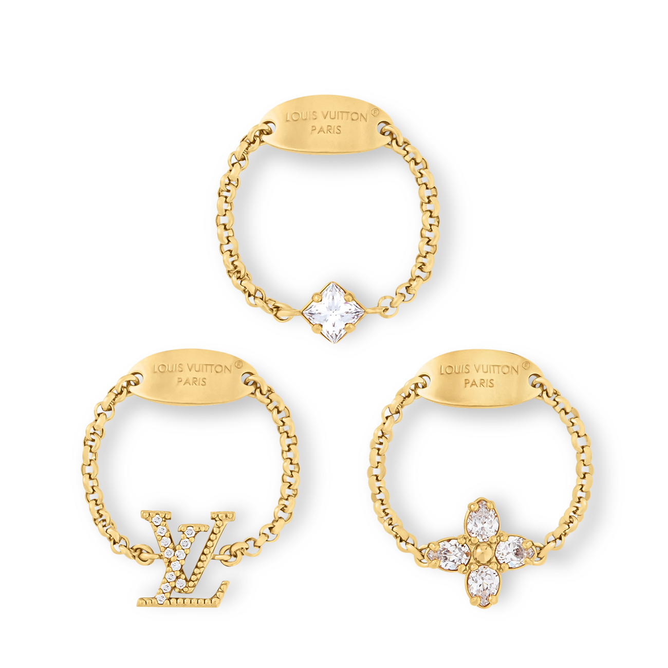Lady LV Ring Set Luxury S00 Gold LOUIS VUITTON
